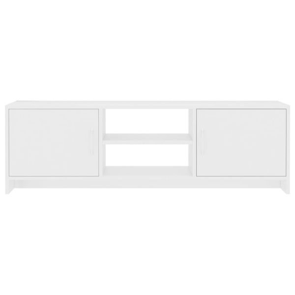 ТВ шкаф, бяло, 120x30x37,5 см, инженерно дърво