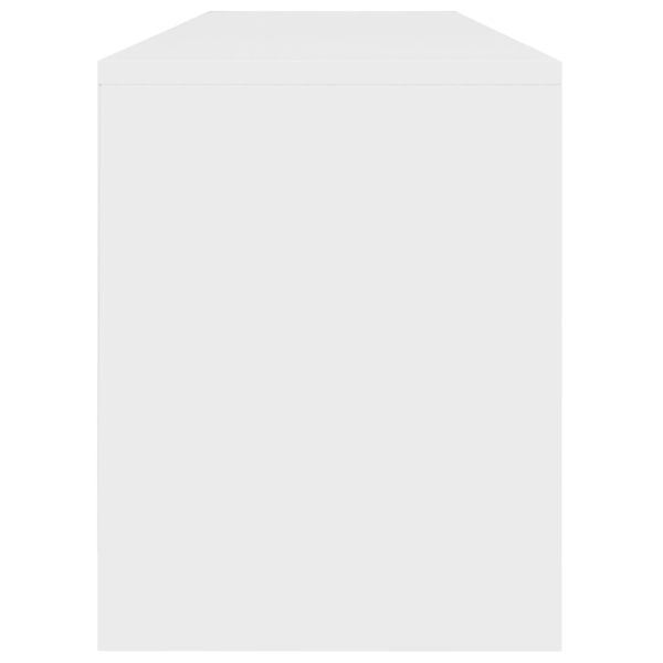 ТВ шкаф, бяло, 120x30x37,5 см, инженерно дърво