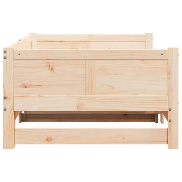 Легло с разтегателен механизъм за деня Кафяво Солиден бор