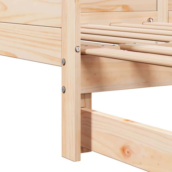 Легло с разтегателен механизъм за деня Кафяво Солиден бор