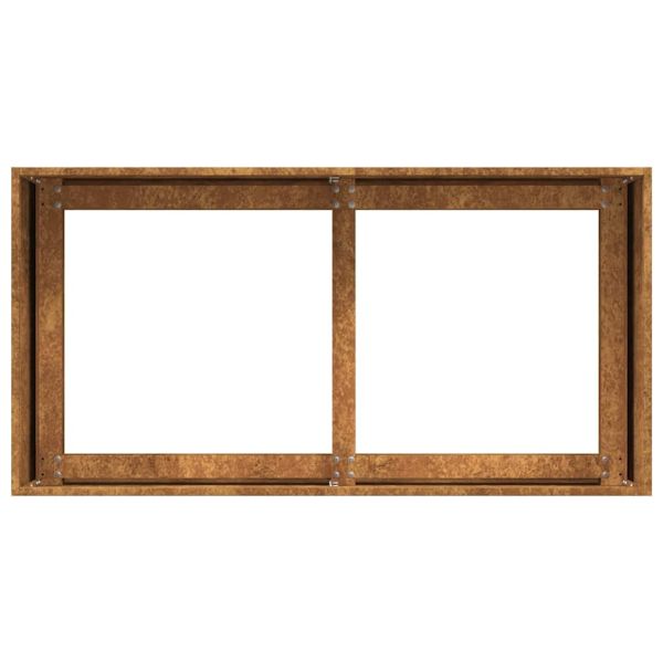 Кашпа, ръждива, 80x40x40 см, патинираща стомана