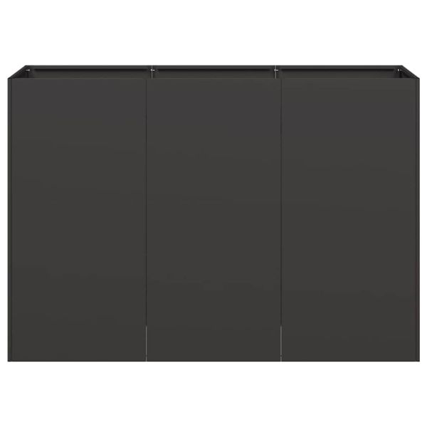 Кашпа, черна, 120x40x80 см, студеновалцувана стомана