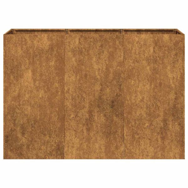 Кашпа, ръждива, 120x40x80 см, патинираща стомана