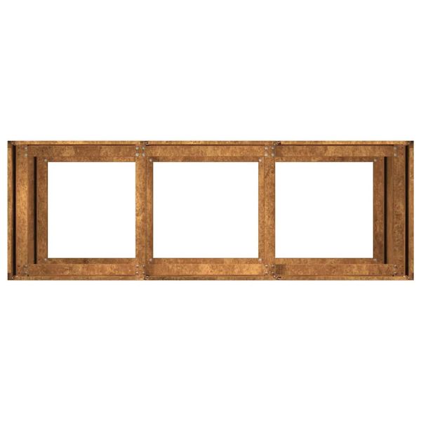 Кашпа, ръждива, 120x40x80 см, патинираща стомана