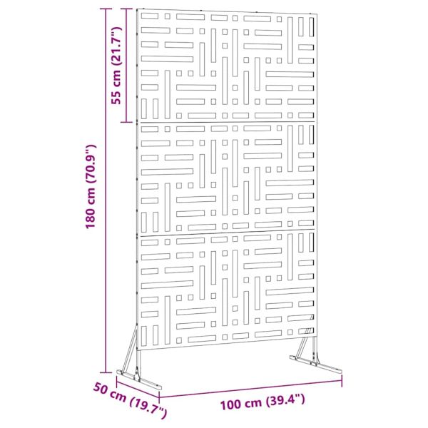 Екран за уединение Черно 100 x 50 x 180 см Стомана