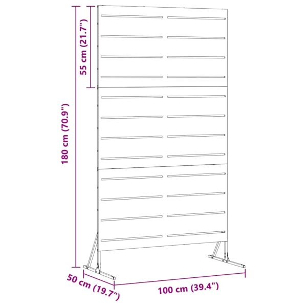 Екран за уединение Черно 100 x 50 x 180 см Стомана