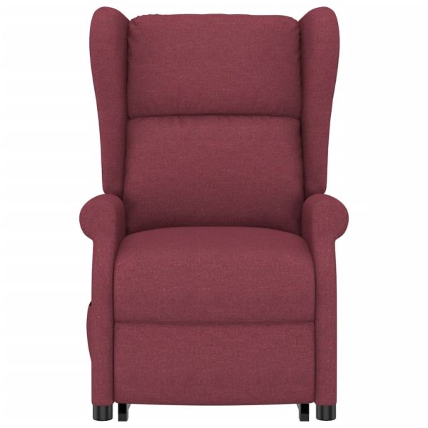 Изправящ масажен стол, виненочервен, текстил