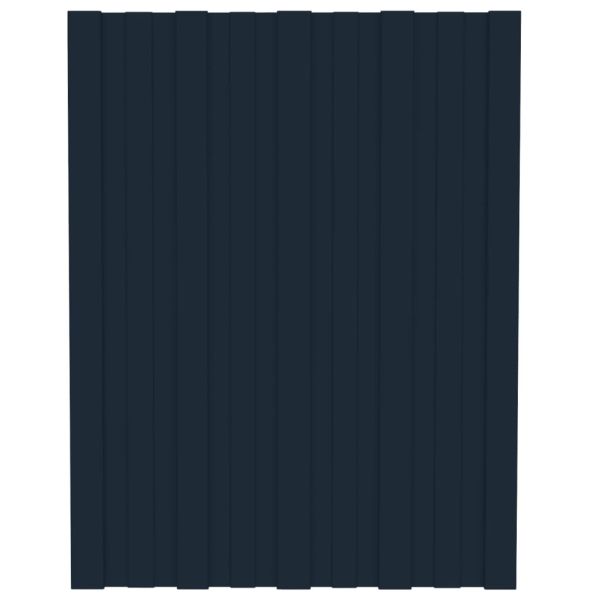 Покривни панели, 12 бр, поцинкована стомана, антрацит, 60х45 см