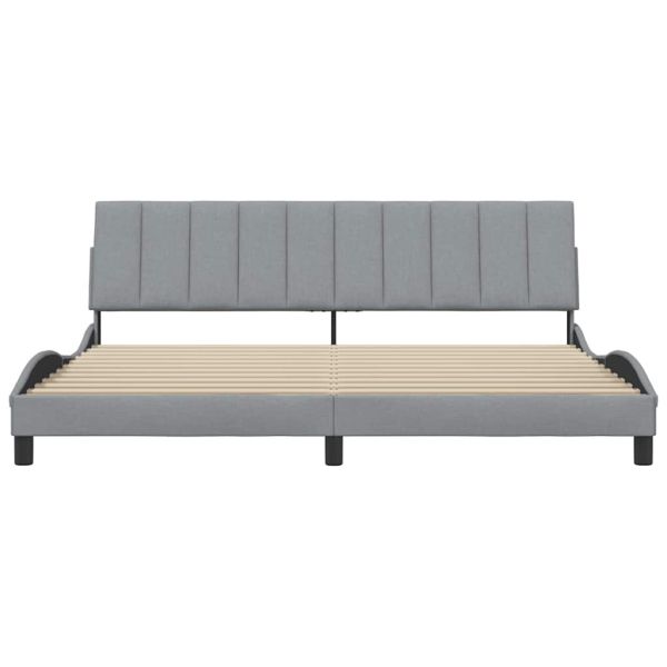 Рамка за легло без матрак Hanko, светлосива, 200x200 см, плат