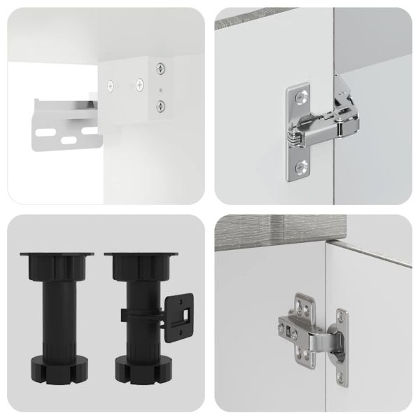 Комплект кухненски шкафове от 4 части "Lucca", сив, инженерно дърво сонома