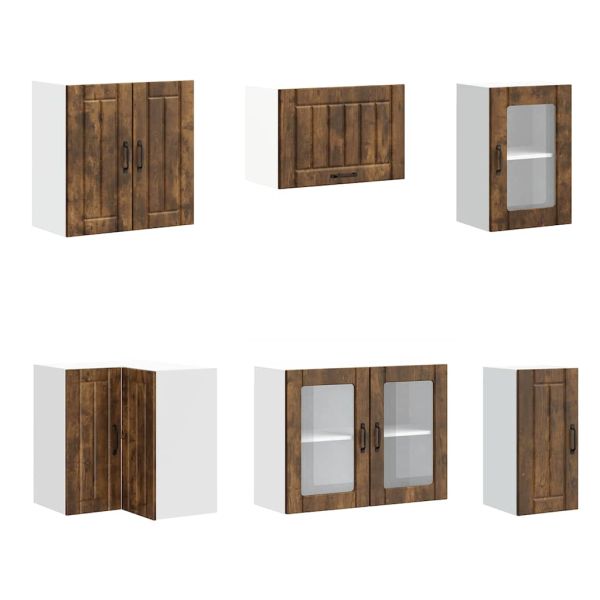 Комплект кухненски шкафове от 11 части Lucca опушен дъб