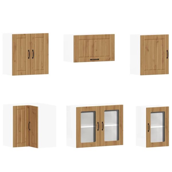 Комплект кухненски шкафове от 11 части Lucca занаятчийски дъб