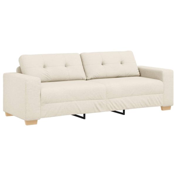 Диван 2 pcs Бежово Ленена смесена тъкан