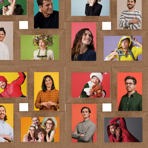 Фоторамка колаж за 24 снимки (10х15 см), светлокафява, МДФ