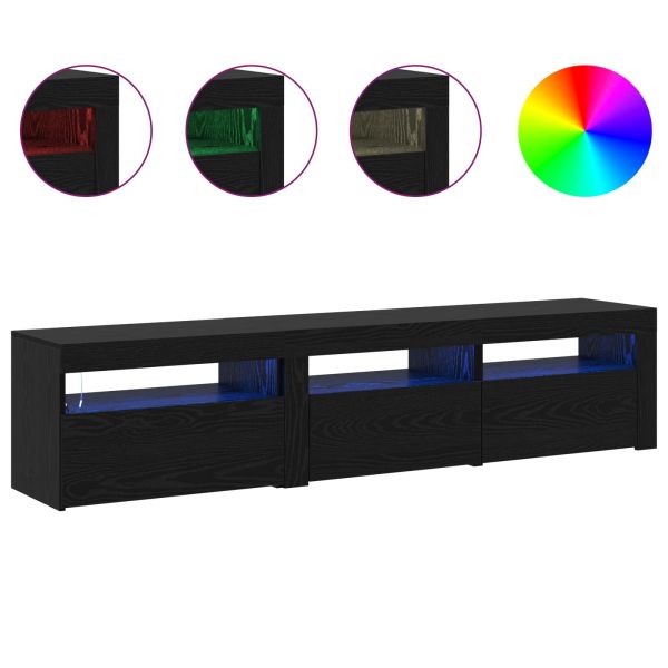 ТВ шкаф 2 pcs Черния дъб 180 x 35 x 40 см Инженерно дърво