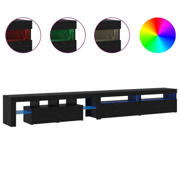 ТВ шкаф 3 pcs Черния дъб 260 x 37 x 40 см Инженерно дърво