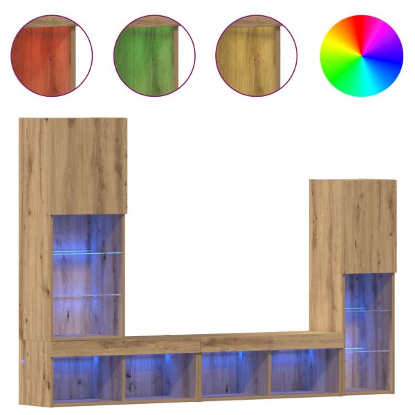 ТВ шкаф 4 pcs дъб артизан Инженерно дърво