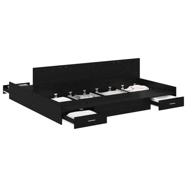 Легло с място за съхранение с таблото Черния дъб 180 x 200 cm