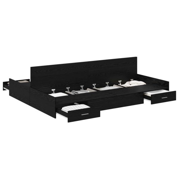 Легло с място за съхранение с таблото Черния дъб 160 x 200 cm