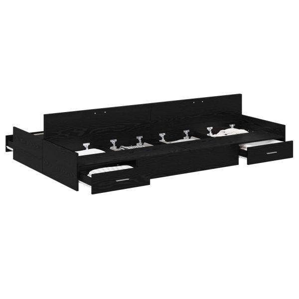 Легло с място за съхранение с таблото Черния дъб 120 x 200 cm