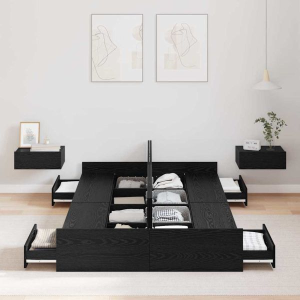 Легло с място за съхранение с таблото Черния дъб 120 x 200 cm