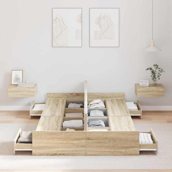 Легло с място за съхранение с таблото Сонома дъб 120 x 200 cm