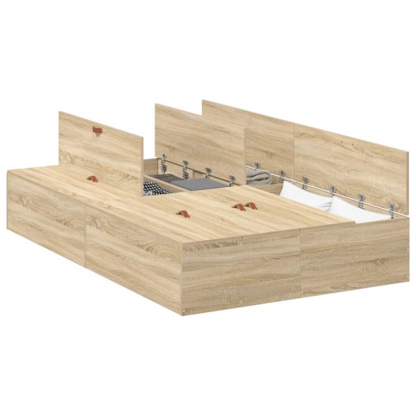Легло с място за съхранение Сонома дъб 120 x 200 cm
