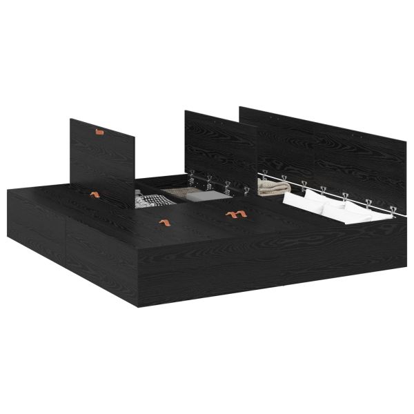 Легло с място за съхранение Черния дъб 180 x 200 cm