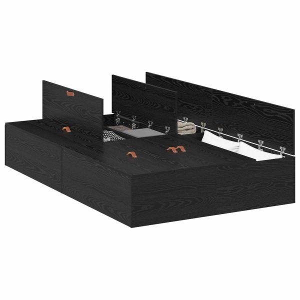 Легло с място за съхранение Черния дъб 120 x 190 cm