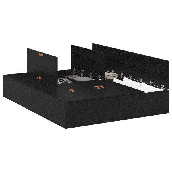 Легло с място за съхранение Черния дъб 140 x 190 cm