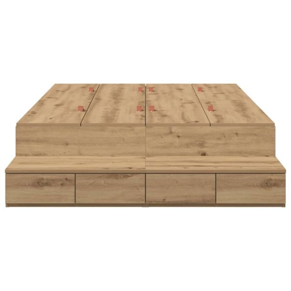 Легло с място за съхранение Дъб 120 cm Инженерно дърво