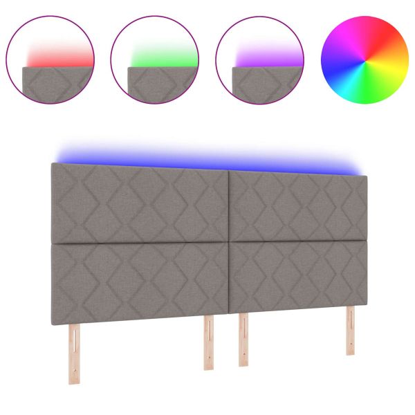 Облегалка за глава С LED лентисти светлини Таупе 200 cm текстил