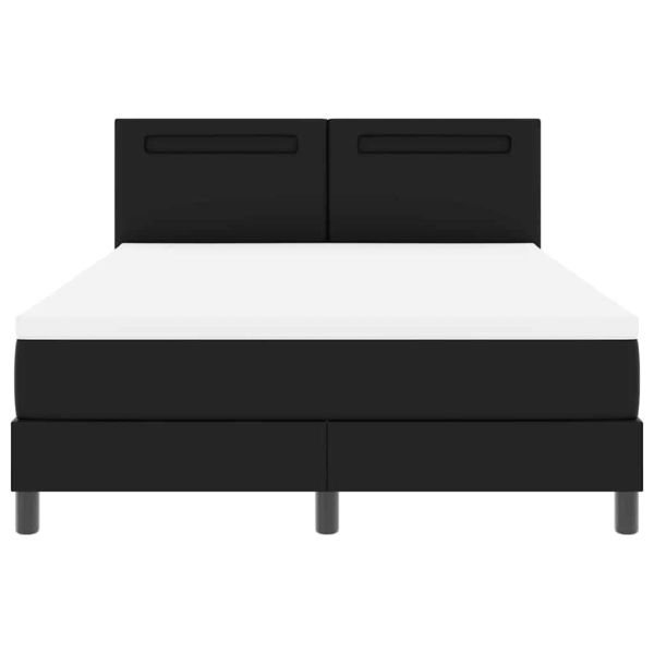 Легло с пружинирана основа Черно 140 x 190 cm Изкуствена