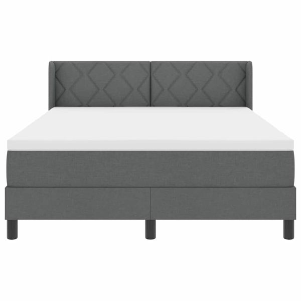 Легло с пружинирана основа Тъмен сив 190 x 140 см Полиестер