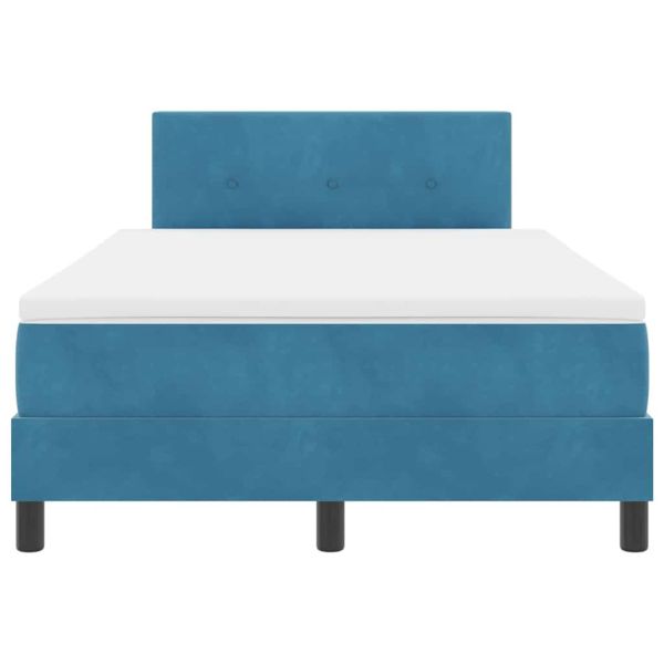 LED кутия за пружини с легло Тъмен син 120 x 200 cm Кадифе