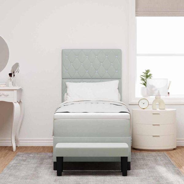 Легло с пружинирана основа Светлосиво 80 x 200 cm Кадифе