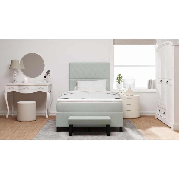 Легло с пружинирана основа Светлосиво 120 x 190 cm Кадифе