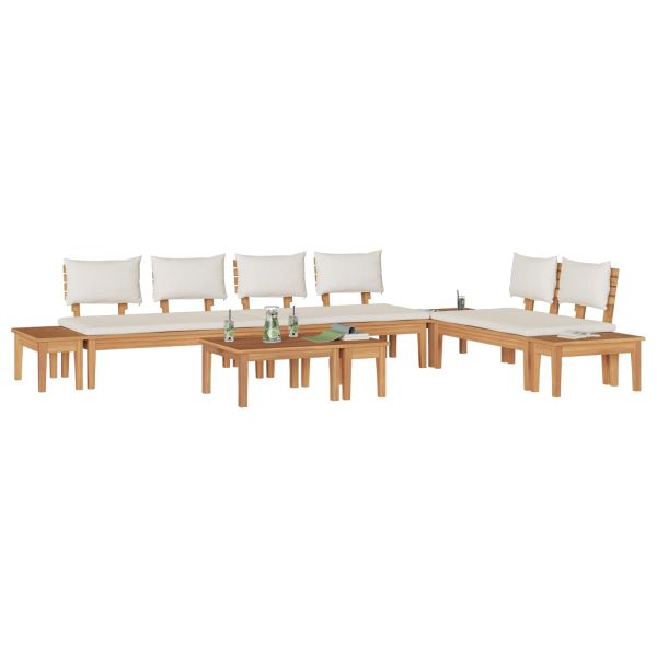 Градински Софа Комплект 5 pcs Кафяв и Кремав