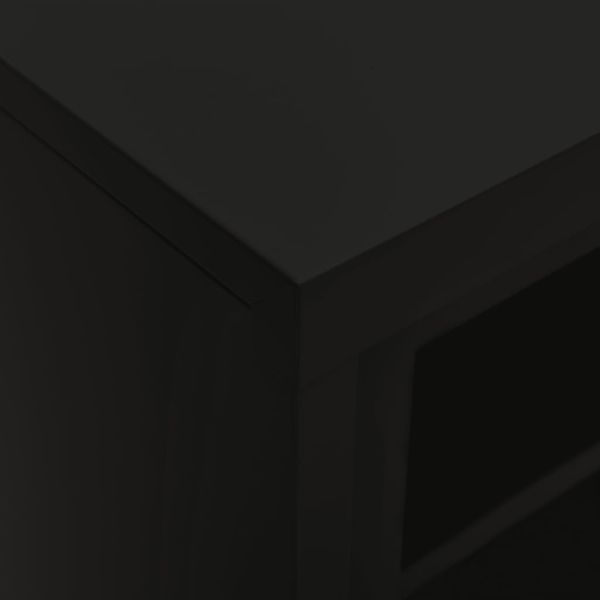 Шкаф с плъзгаща врата, черен, 90x40x90 см, стомана