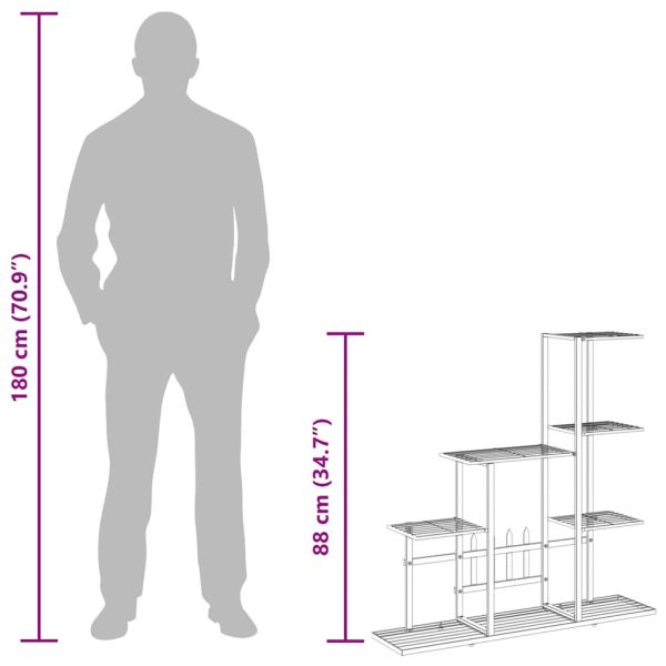 Цветарник, 94,5x25x88 см, черен, метал