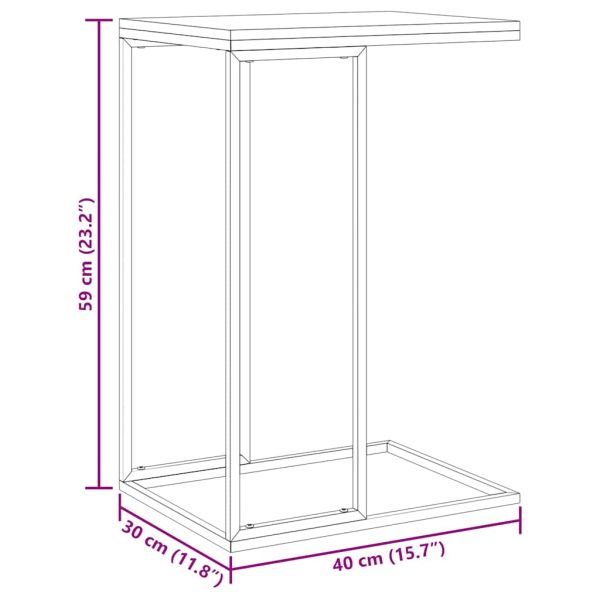 Странична маса, бяла, 40x30x59 см, инженерна дървесина