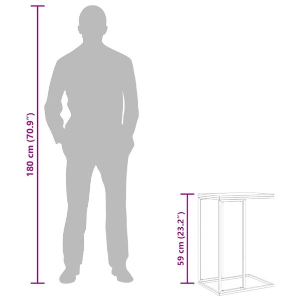 Странична маса, бяла, 40x30x59 см, инженерна дървесина