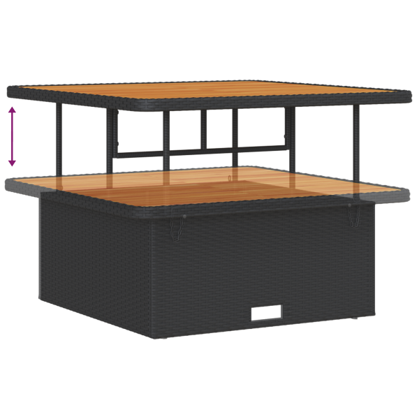 Градински Софа Комплект с възглавница 8 pcs Черно