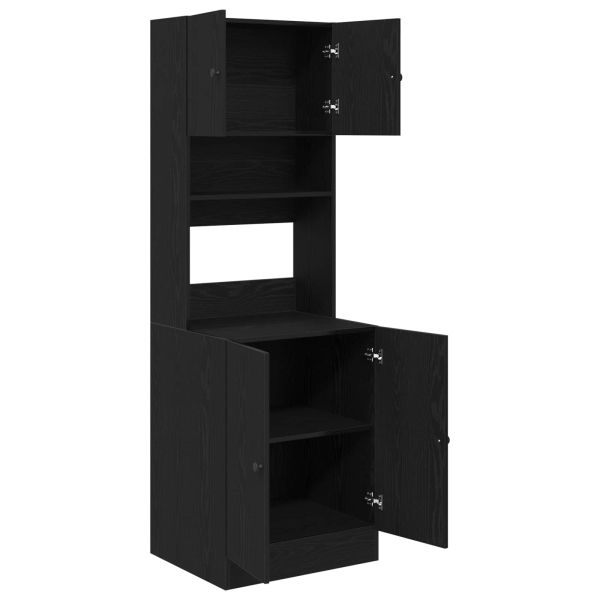 Кухненски сървър с рафт 2 pcs Черния дъб 60 x 50 x 180 см