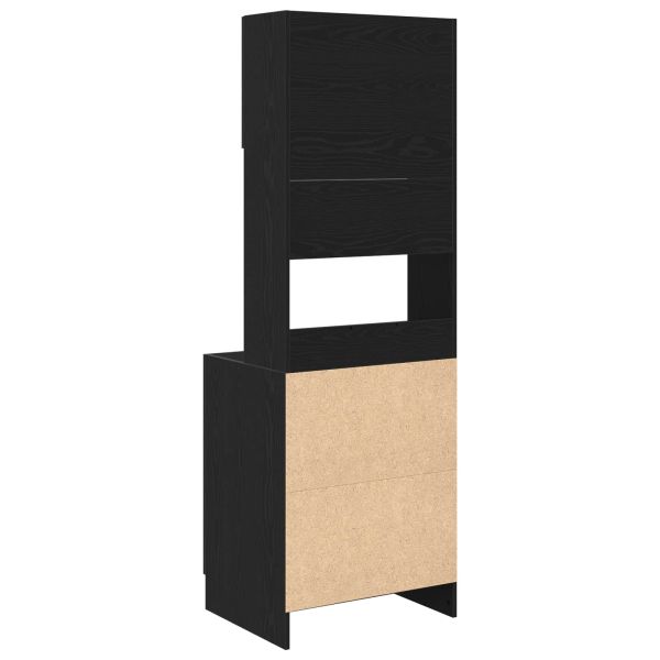 Кухненски сървър с рафт 2 pcs Черния дъб 60 x 50 x 180 см