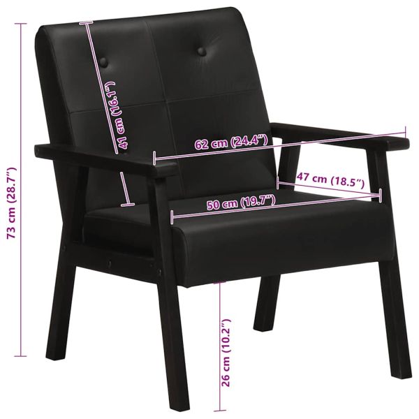 Фотьойл, черен, естествена кожа