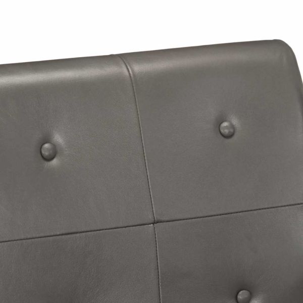 Фотьойл, сив, естествена кожа