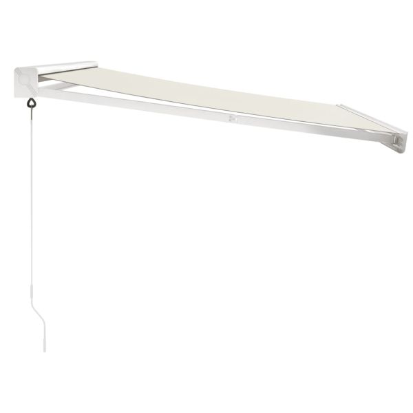 Прибираща се тента кремава 3,5x2,5 м плат и алуминий