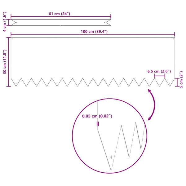 Ограда за трева 50 pcs Антрацит 100 x 0.05 x 20 см