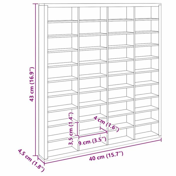 Стена дисплей кутия с рафт Бежово 40 x 4,5 x 43 см Инженерно дърво